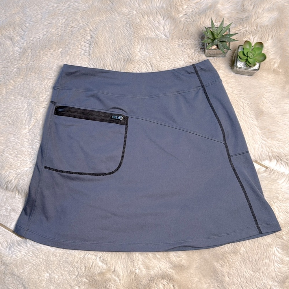 Title Nine Mini Skirt Blue Gray Stretch Pocket XS Athletic Athleisure Outdoors